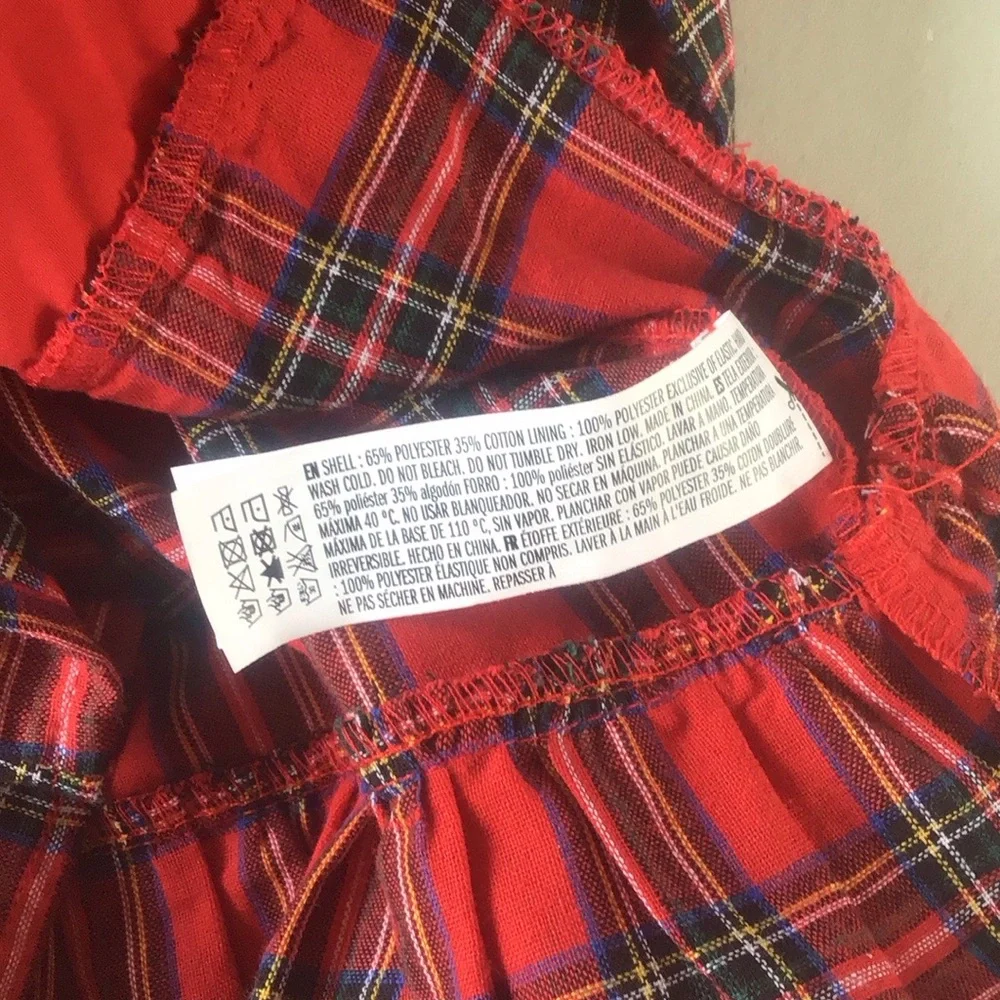 English Factory tartan ruffle blouse